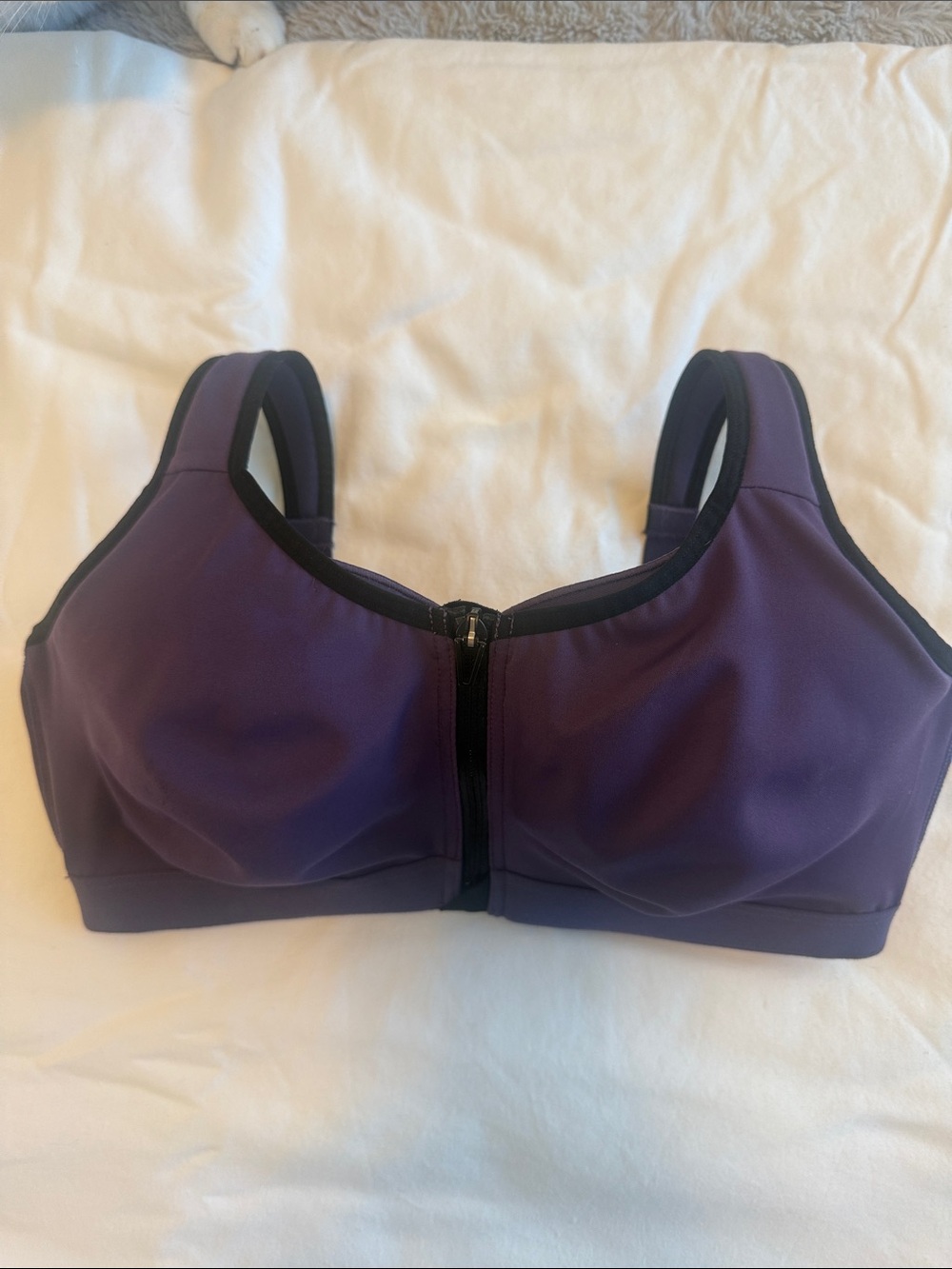 Victoria's Secret Knockout Deep Purple Front-Zip High-Impact Sports - Bra 34DD